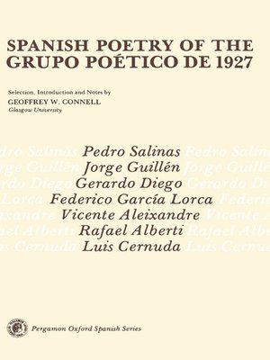 cover image of Spanish Poetry of the Grupo Poético de 1927